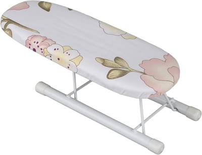 Tafelblad Strijkplank met Opvouwbare Benen en Katoenen Hoes voor Thuis en Reizen - Handig voor Mouwen, Manchetten en Kragen - Lichtgewicht en Draagbaar - Pioenkleurig