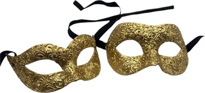 Maskshopvenice - Venetiaanse Maskers Set – Handgemaakt Papier-Maché – Goud – Duo Heren & Dames – Luxe Masquerade & Maskerbal