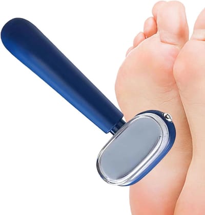 Voetvijl - Voetrasp Eeltverwijderaar - Voeten Verzorgen - Dubbelzijdig Exfoliërend - Standaard Formaat - Wit Blauw