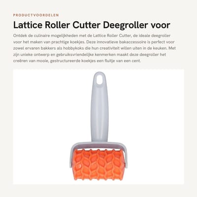 Dailygoods- Deegroller Innovatief - Voedselveilig ABS - 17x9x5cm - Bakaccessoire - Voor Koekjes/Pizza's - Lichtgewicht 90-125g - Koekjesroller