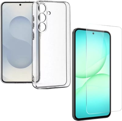 Siliconen Backcover - Soft Touch - Transparant - 2x Screenprotector & Hoesje Geschikt voor: Samsung Galaxy A57