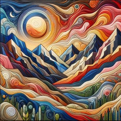 Acryl relief schilderij | Reliëfige abstractie: een kleurrijk acryl kunstwerk in gelaagdheid | Kunst - 100x100 centimeter op Forex | Foto op Forex