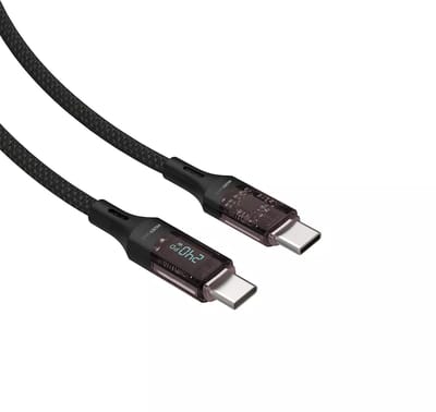 Musthavz - USB-C naar USB-C Kabel 240W met LCD - Inclusief kabelclip - 1,0 meter lengte