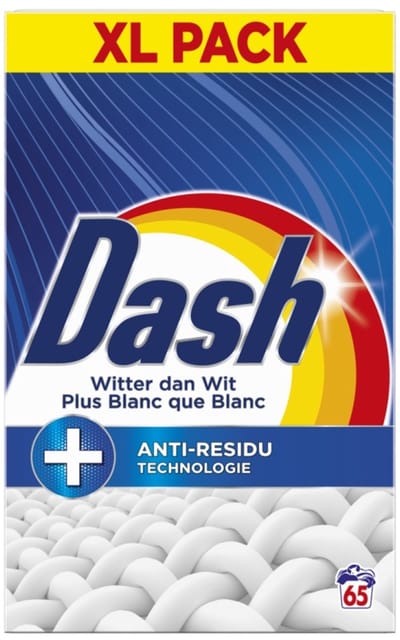 Dash Witter dan Wit Waspoeder - 65 Wasbeurten - Anti Residu Technologie