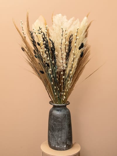 Droogbloemen boeket Romy – Luxe pluimboeket met pampas pluimen – Stijlvol droogboeket van 80 cm hoog