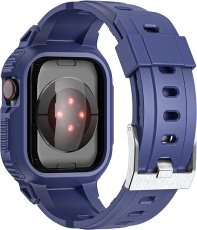 Siliconen bandje - geschikt voor Apple Watch 1/2/3/4/5/6/7/8/9/10/11/ SE (1,2,3) met maat 38 mm / 40 mm / 41 mm en 42 mm (Watch 10/11) - blauw