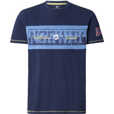 Jan Vanderstorm herren T-Shirt - 52/54 - donkerblauw - Plus Size