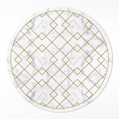 Wallfluent Vinyl Tapijt - Ruiten Op Licht Marmer PVC Tapijt - 50 cm - Rechthoek Vloerkleed Vinyl - - Wit Tapijt Vinyl - Haltapijt - Kantoortapijt