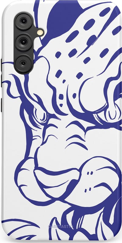 Casetastic Hoesje Geschikt voor Samsung A34 (5G) - Stijlvolle Beschermende Duo-layer Case - Blauwe Panter Hoofd