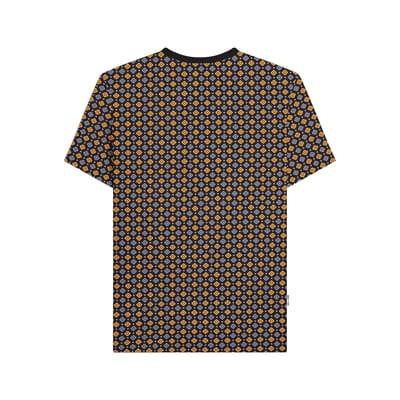 Lambretta Heren SS25 Geometrisch T-shirt (Zwart/Goud)