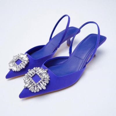 Dames Sandalen Grote Maten Nieuwe Damesschoenen Puntneus Ondiep Nude Roze Diamanten Schoenen Lage Hak Dames Pantoffels Zapatos Mujer 39