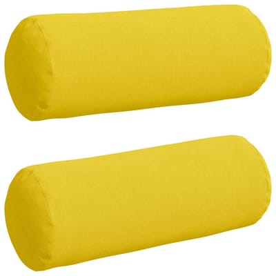 vidaXL Bolster Kussens 2 st Stof Lichtgeel Ø 25 x 70 cm