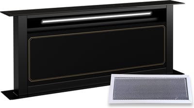 Klarstein Afzuigkap Victoria Downdraft - A++ Energieklasse, 720 m³/u Luchtstroom, Fluisterstil 52 dB, Touchscreen Bediening, Vaatwasserbestendige Filters, LED-Verlichting, Zwart,8 m³/u 52 cm 120W - voor Keuken Inbouw - Vetfilter