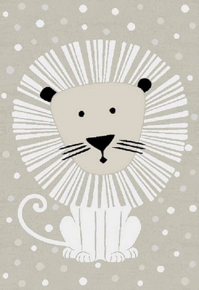 Kindervloerkleed Leeuw – Zacht Safari Speelkleed in Neutrale Tinten-80 x 150 cm