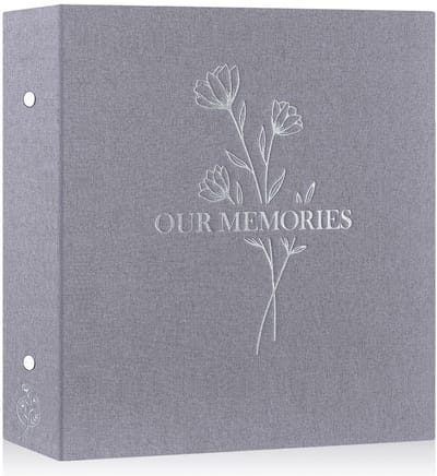Dailygoods- Fotoalbum met linnen kaft - Insteekalbum voor 600 foto's - Luxe zilveren print - Waterdicht, zuurvrij, stofvrij - 10x15 cm, 120 pagina's - Fotoboek