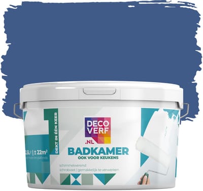 Decoverf badkamer verf koningsblauw, 2.5L