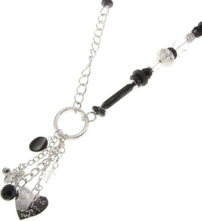 Behave ketting - Facet geslepen kralen met hangertjes en schakels - Nikkelvrij - Modeaccessoires