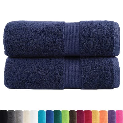 vidaXL - Premium - washandjes - SOLUND - 2 - stuks - marineblauw - 30x30 - cm - 600 - g/m²
