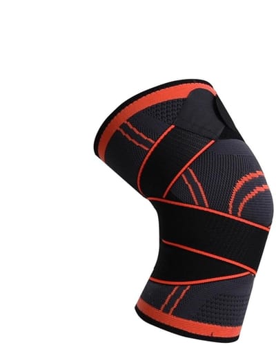Kniebeschermers - Sport kniestukken - Sport en fitness - Ergonomisch design - Maat L - Oranje
