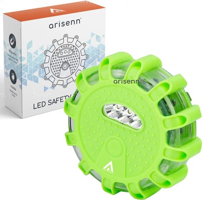 Arisenn® Noodverlichting Zwaailamp OPLAADBAAR 12 LED Oranje met magneet - 9 lichtstanden zwaailicht nood en waarschuwings licht | felle noodlamp | incl. magneet | Alarmlicht | Magnetische noodverlichting - Groen