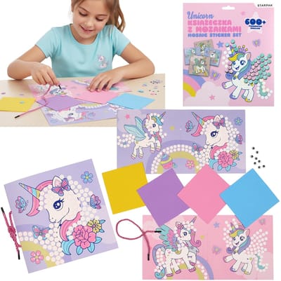 Eenhoorn Creatief setje, boekje met mozaïeken, 600 schuimrubberen stickers