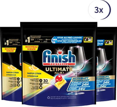 Finish Ultimate Citroen Vaatwastabletten - 30 Stuks x3