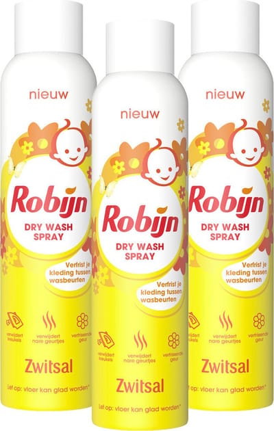 Zwitsal - Robijn Dry Wash Spray - Kleding Opfrisser - 3 x 200ml - Voordeelpack