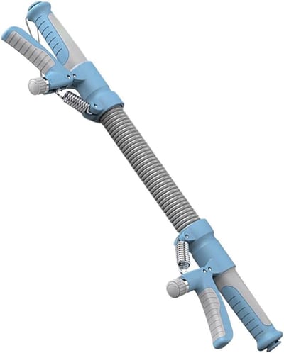 Armtrainer Verstelbaar - Borstversterker Gripkracht - Krachtopbouw Bovenlichaam - Dubbele Handvatten Ergonomisch - 52 x 12 cm - Blauw