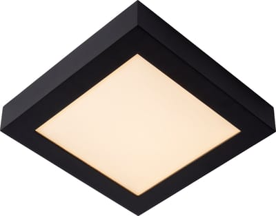 Lucide BRICE-LED - Plafonnière (Plafondlamp) Badkamer - LED Dimbaar - 1x22W 3000K - IP44 - Zwart