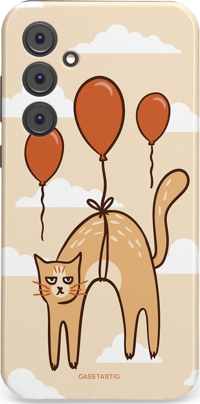Casetastic Hoesje Geschikt voor Samsung A35 - Stijlvolle Beschermende Duo-layer Case - Kattenfeest Ballonnen