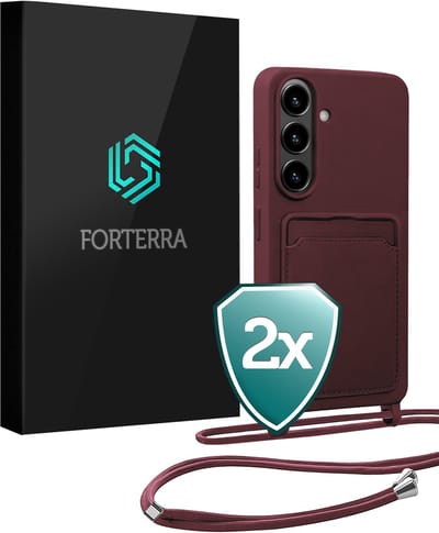 Hoesje Geschikt voor Samsung S26 Case Siliconen Hoes Met Koord - Hoes Geschikt voor Samsung Galaxy S26 Met Telefoonkoord Hoesje Backcover - Aubergine - 2 PACK