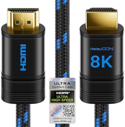 8K HDMI 2.1b Kabel 0,5m - ULTRA Hoge Snelheid - 48G - 8K@60Hz, 4K@120Hz, Compatible met DTS:X Dolby Atmos