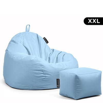 Casacomfy Pear XXL - Complete Grote Zitzak met Voetenbankje - Waterafstotend - Lichtblauwe