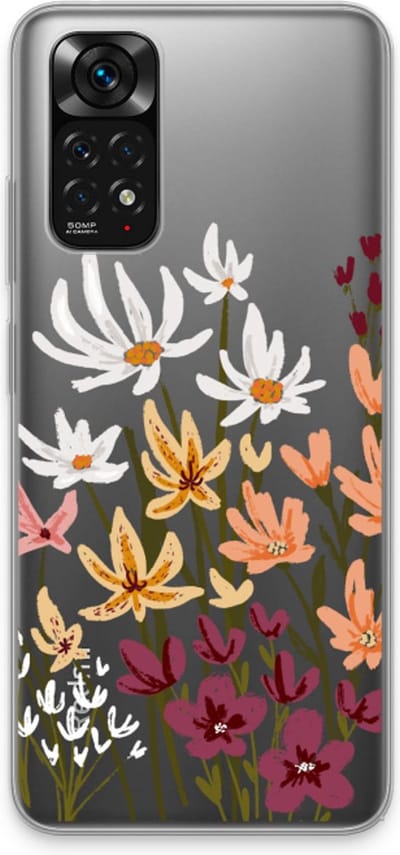 Case Company® - Hoesje geschikt voor Xiaomi Redmi Note 11S hoesje - Painted wildflowers - Soft Cover Telefoonhoesje - Bescherming aan alle Kanten en Schermrand