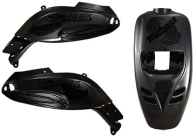 Piaggio Typhoon Stickerset - Cyclone - Zwart
