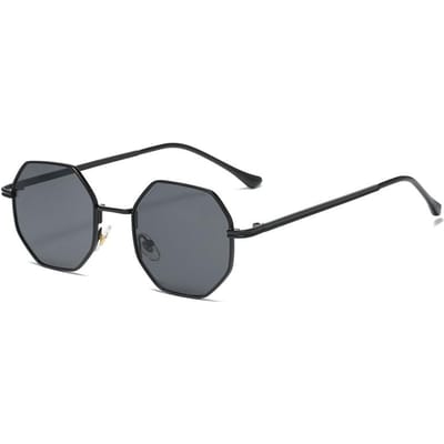 Lunettes de Soleil Cyclisme Vintage Polygon Cadre Métallique Vintage Femmes Hommes Verre Noir Rond Punk Extérieur Lunettes de Soleil Montures Tendance
