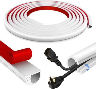Kabelgoot Zelfklevend - Snoer Organizer - Kabelbeheer Thuis - Flexibel Siliconen Materiaal - 22x10mm 1 Meter - Wit