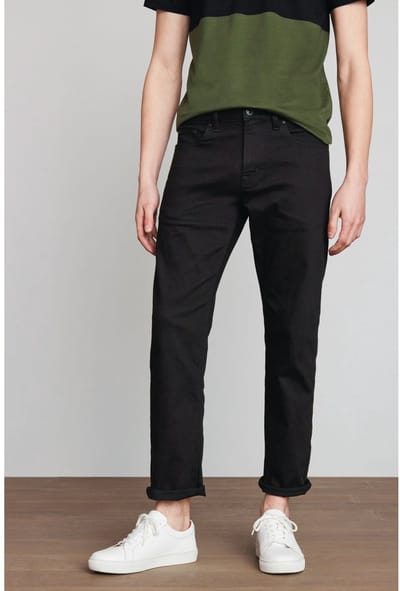 Next - Heren - indigoblauw - Straight fit - Motionflex jeans - Zwart