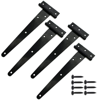 MTTproducts- Scharnieren 4 Stuks - Kleine T-Scharnieren - IJzeren Scharnieren - Metalen Scharnieren - Zwarte Scharnieren - Inclusief 28 Zwarte Schroeven - Deurscharnier