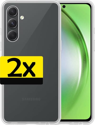 Hoesje - 2 Stuks - Geschikt voor Samsung Galaxy A54 - Sterk & Shockproof - Case Siliconen - Back Cover - Telefoon Hoes - Telefoonhoesjes - Transparant
