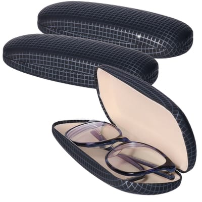 Benson Brillenkoker - 3x - blauw/zilver print - magnetische sluiting - fluwelen - binnen voering