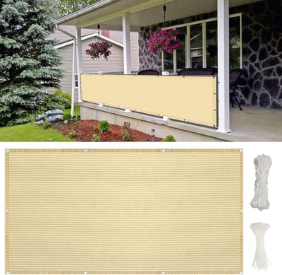 Balkon Scherm - Privacy Scherm - Buiten Leven - Weerbestendig Onderhoudsvriendelijk - 800x165cm - Zandgeel