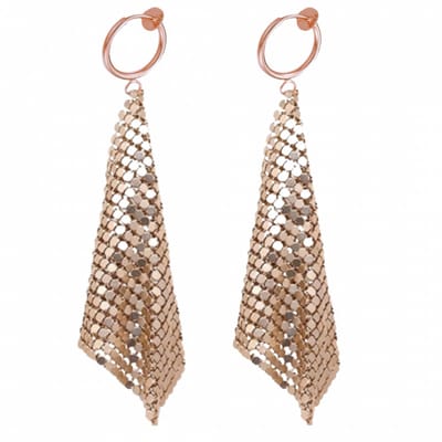 Klem oorbellen - goudkleurige - pailletten- geen gaatje- Charme Bijoux