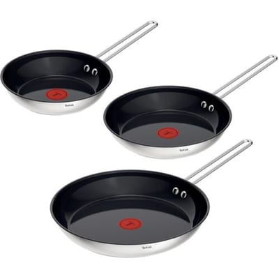 Tefal Nordica, gerecycled RVS koekenpan 20/24/28 cm, keramische anti-aanbaklaag, Thermo-Signal warmte-indicator, inductie, H871S325