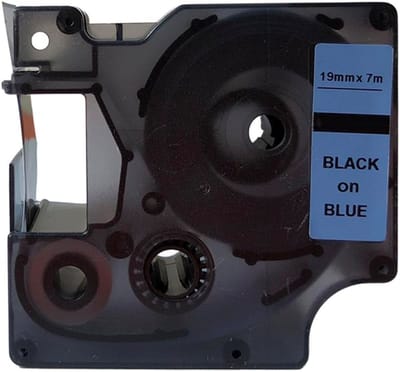 Dymo D1 Compatible 45806 - Dymo S0720860 - lettertape - Zwart op blauw - 19 mm x 7 m