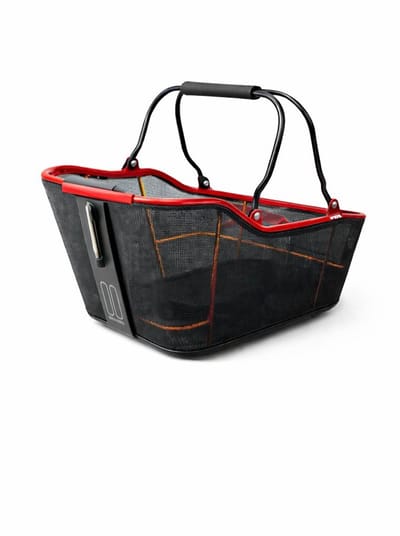 Basil Cento Tech Fiber Fietsmand Nordlicht MIK - Achter - Textonile - Zwart Rood