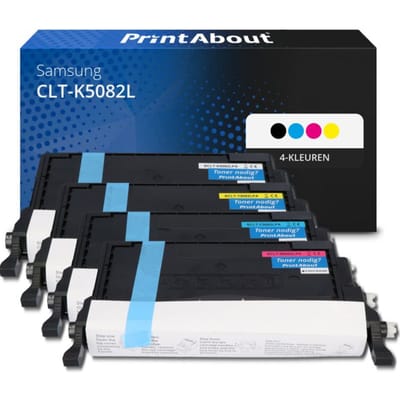 PrintAbout huismerk Toner CLT-K5082L (SU188A) 4-kleuren Multipack Hoge capaciteit Geschikt voor Samsung