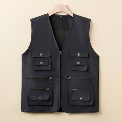 Vier seizoenen Vest Middelbare Leeftijd en Oudere Vader met V-hals Vest Vissen Fotografie Vest Vrijetijd Meerdere Zakken Overall Om Buiten te Dragen 4XL