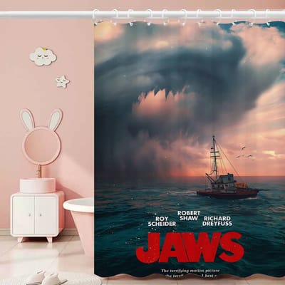 J-JAWS Film 1 stuks Patroon Douchegordijn Plus Haken Waterdicht Machinewasbaar Polyester Stof Abstract 90x180 cm