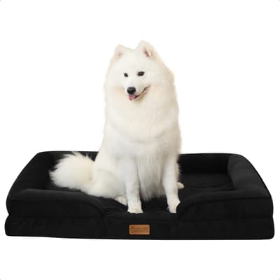 JAXY - Orthopedisch Hondenbed - Hondenmand - Hondensofa - Anti-Slip en Wasbaar - 107 x 81 x 16,5 x 16,5 - XL - Zwart